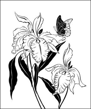 Марина Ефремова, Орхидеи, 1997 г., тушь, бумага